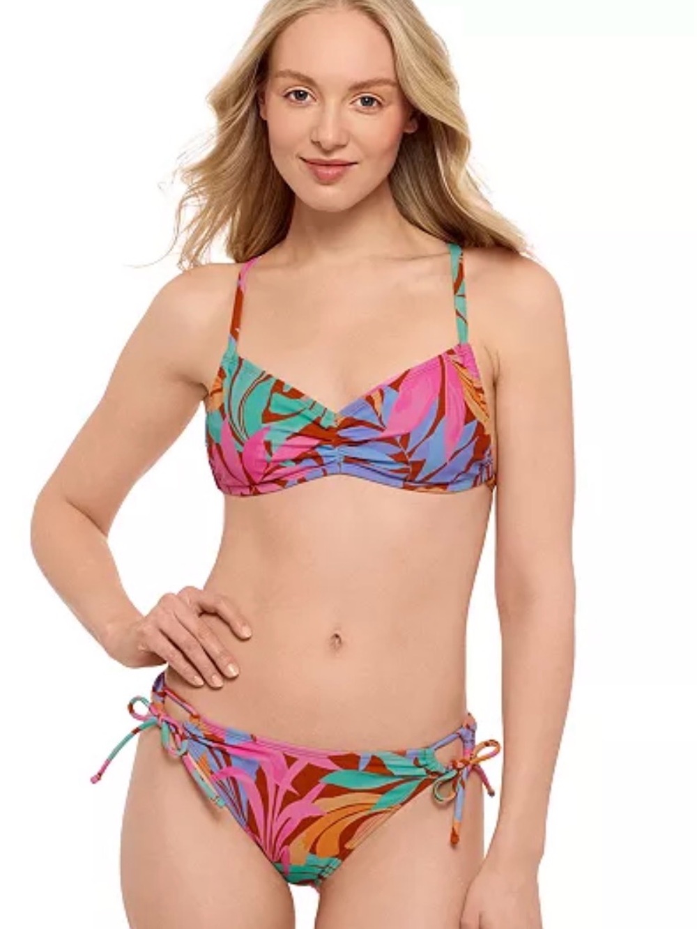 Salt + Cove Tropical Leaf Print Bikini - juniors NWT